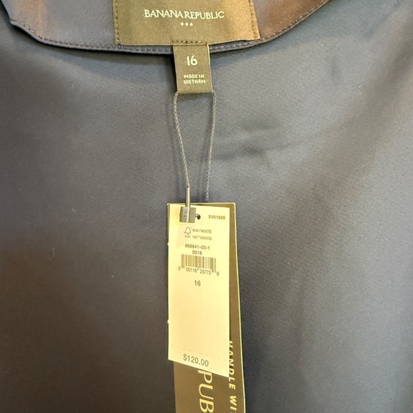 Banana Republic Shirred-Side Navy Satin Midi Dress - Picture 5 of 5